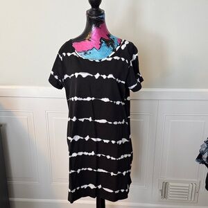 Style & Co. Black and White Striped Mini Dress